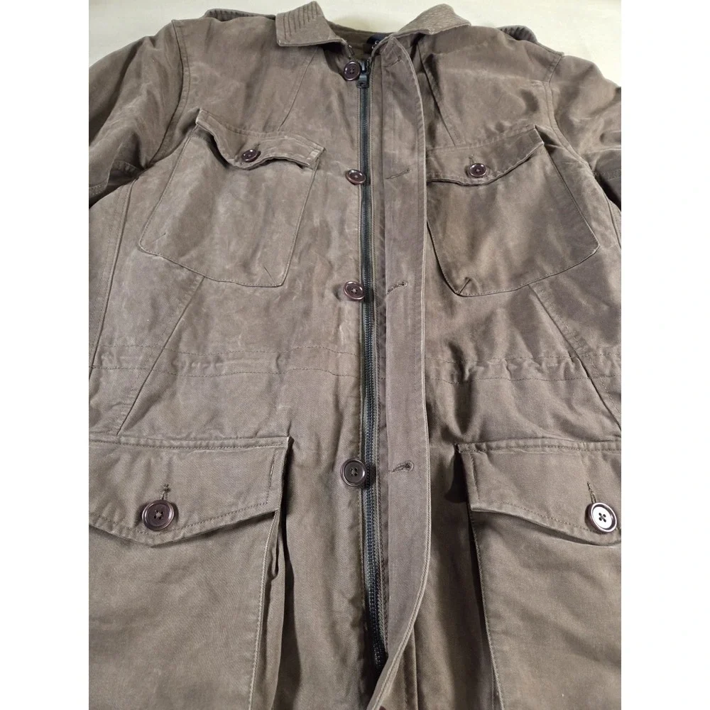 Banana Republic Water‎ Resistant Mens Field Chore Military Jacket Cargo Green LT
